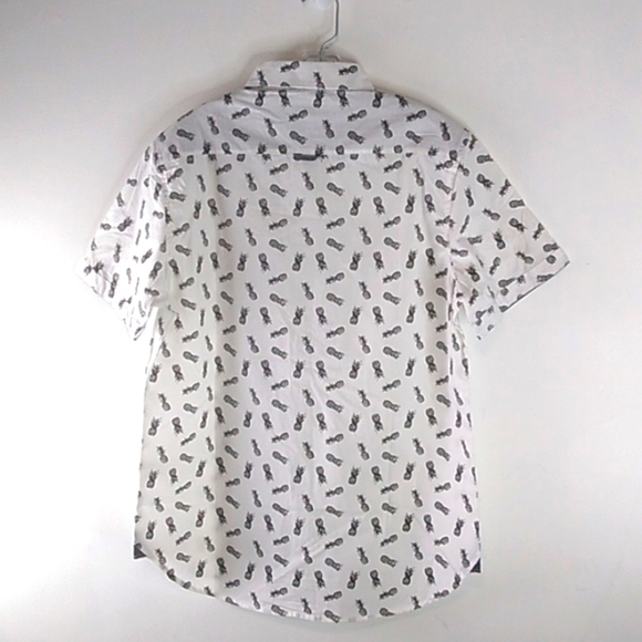 Level Ten -White Pineapple Print Men's Shirt - Size M - Picture 3 of 6
